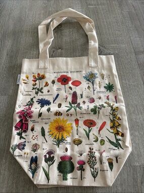 Cavallini & Co Wildflower Specimens Canvas Tote Bag NWOT